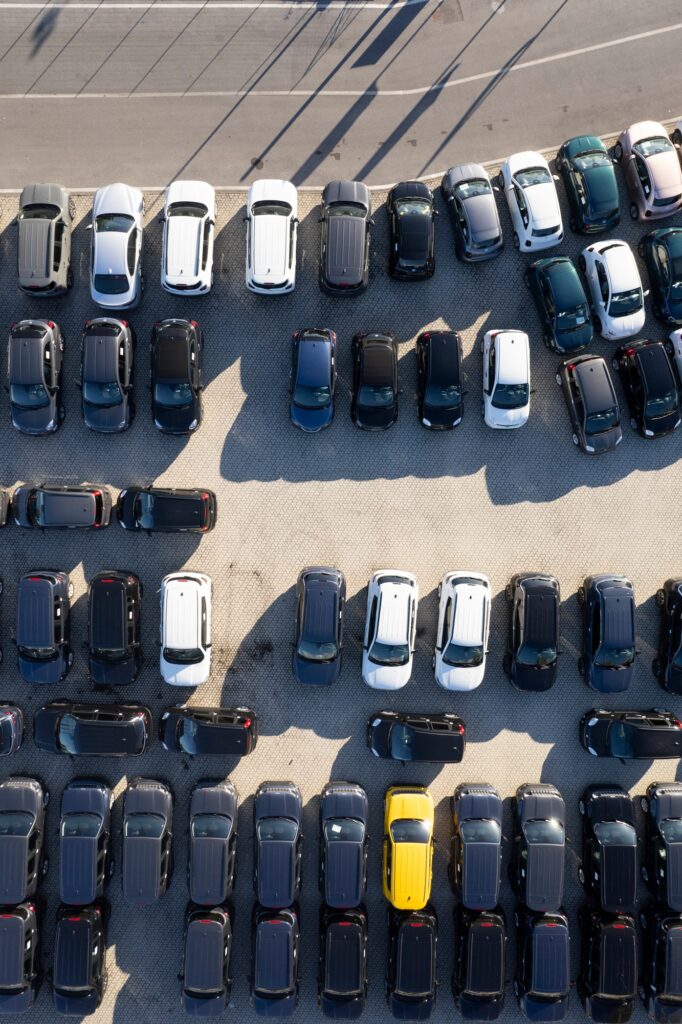 Yard for the storage of cars for sale